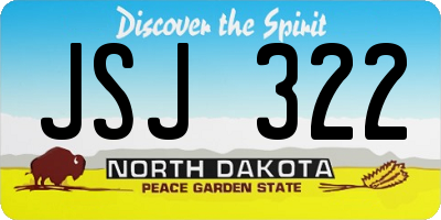 ND license plate JSJ322