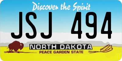 ND license plate JSJ494