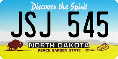 ND license plate JSJ545