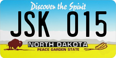 ND license plate JSK015