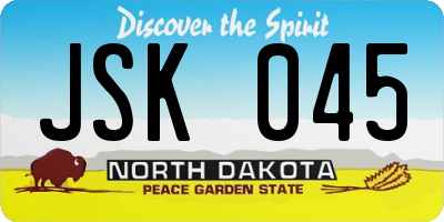 ND license plate JSK045