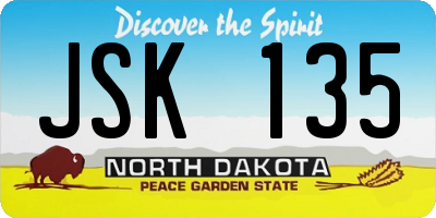 ND license plate JSK135