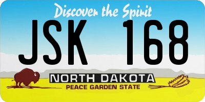 ND license plate JSK168