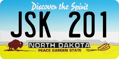ND license plate JSK201