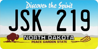 ND license plate JSK219