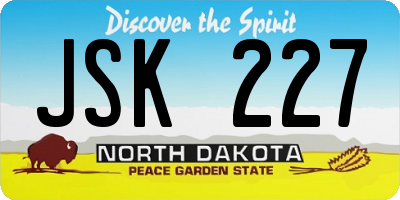 ND license plate JSK227