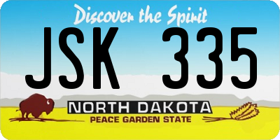 ND license plate JSK335