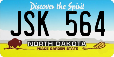 ND license plate JSK564