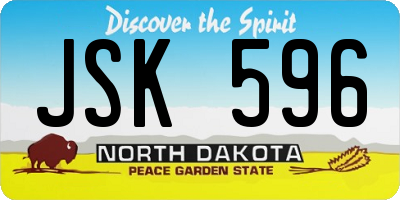 ND license plate JSK596
