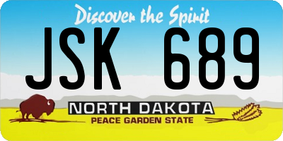 ND license plate JSK689