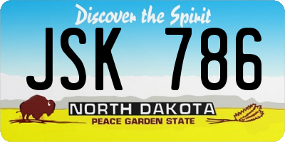 ND license plate JSK786