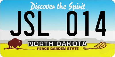 ND license plate JSL014