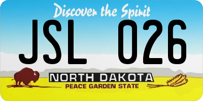 ND license plate JSL026