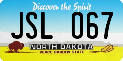 ND license plate JSL067