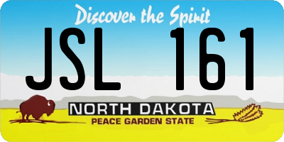 ND license plate JSL161
