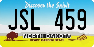 ND license plate JSL459