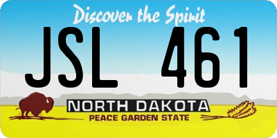 ND license plate JSL461