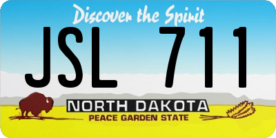 ND license plate JSL711
