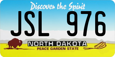 ND license plate JSL976