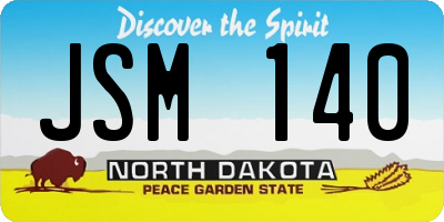 ND license plate JSM140