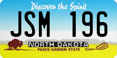ND license plate JSM196
