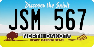 ND license plate JSM567