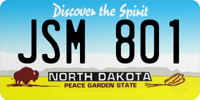 ND license plate JSM801