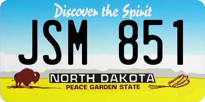 ND license plate JSM851