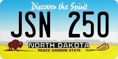ND license plate JSN250