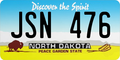 ND license plate JSN476
