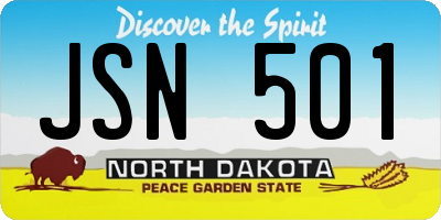ND license plate JSN501