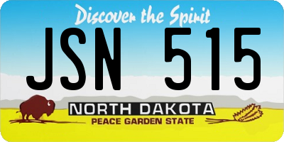 ND license plate JSN515
