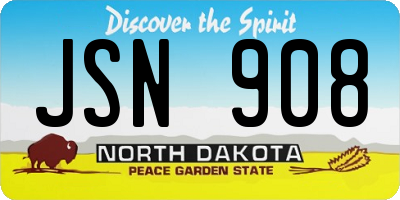 ND license plate JSN908