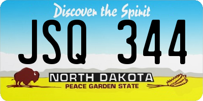 ND license plate JSQ344