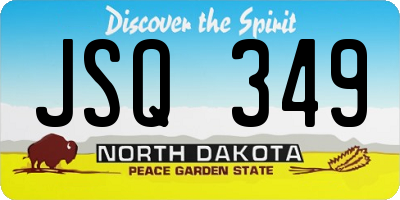 ND license plate JSQ349