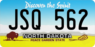 ND license plate JSQ562