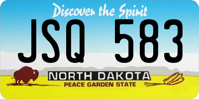 ND license plate JSQ583
