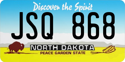 ND license plate JSQ868