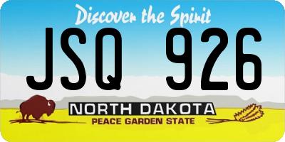 ND license plate JSQ926