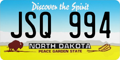 ND license plate JSQ994