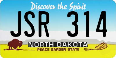ND license plate JSR314