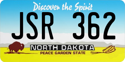 ND license plate JSR362