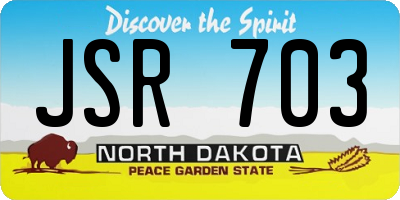 ND license plate JSR703