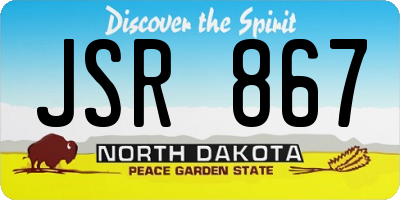 ND license plate JSR867