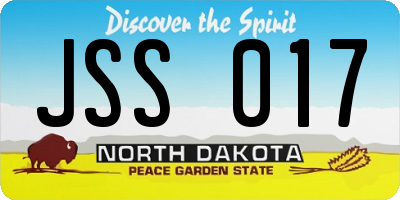 ND license plate JSS017