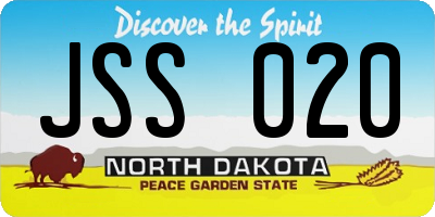 ND license plate JSS020