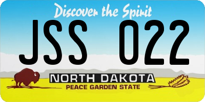 ND license plate JSS022