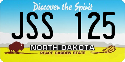 ND license plate JSS125
