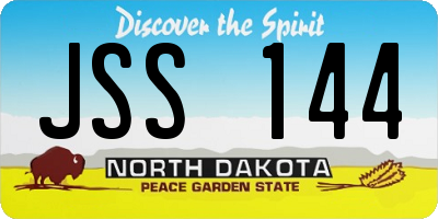 ND license plate JSS144