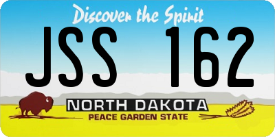ND license plate JSS162